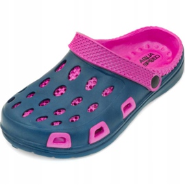 Ciabatte da piscina per bambini Aqua-speed Silvi, col 49, rosa e blu navy 2
