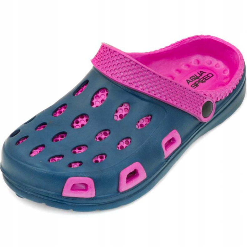 Ciabatte da piscina per bambini Aqua-speed Silvi, col 49, rosa e blu navy 2