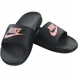 Nike Benassi Just Do It 343881 007 Ciabatte da donna nero rosa 1