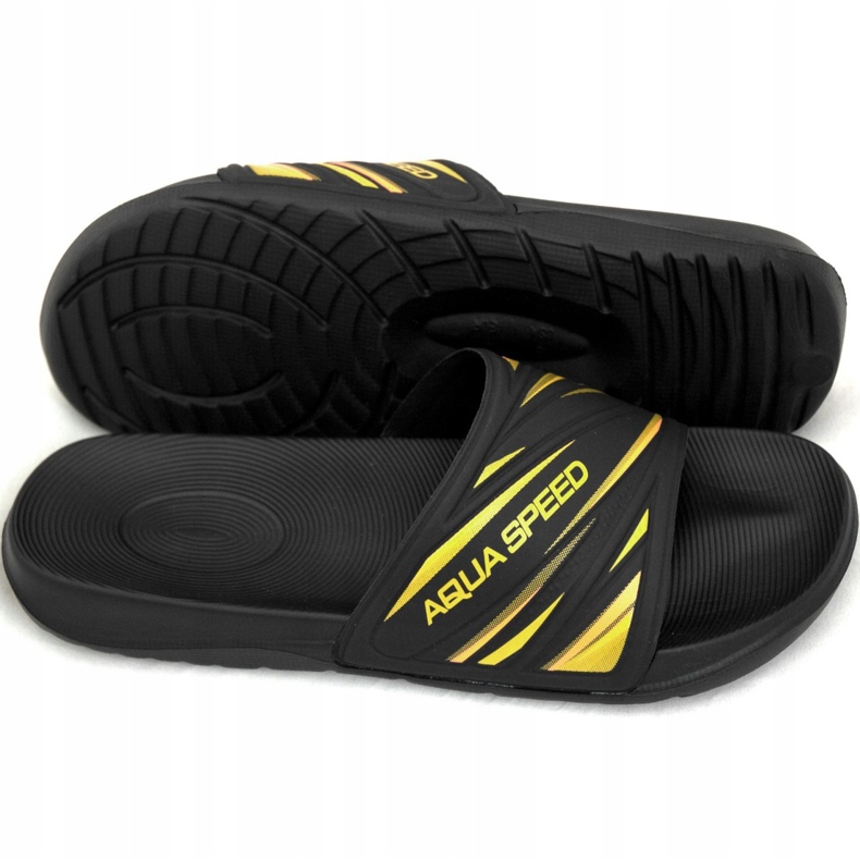 Ciabatte piscina uomo Aqua-Speed ​​Idaho col. 18 nero giallo 2
