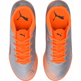 Puma One 4 Syn It Junior scarpe da calcio grigio-arancio 104783 01 multicolore d'argento 1