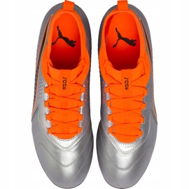 Scarpe da calcio Puma One 3 Lth Fg grigio-arancio 104743 01 multicolore 1