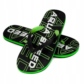 Pantofole uomo Aqua-Speed ​​Rhodes nere e verdi col. 38 nero verde 1