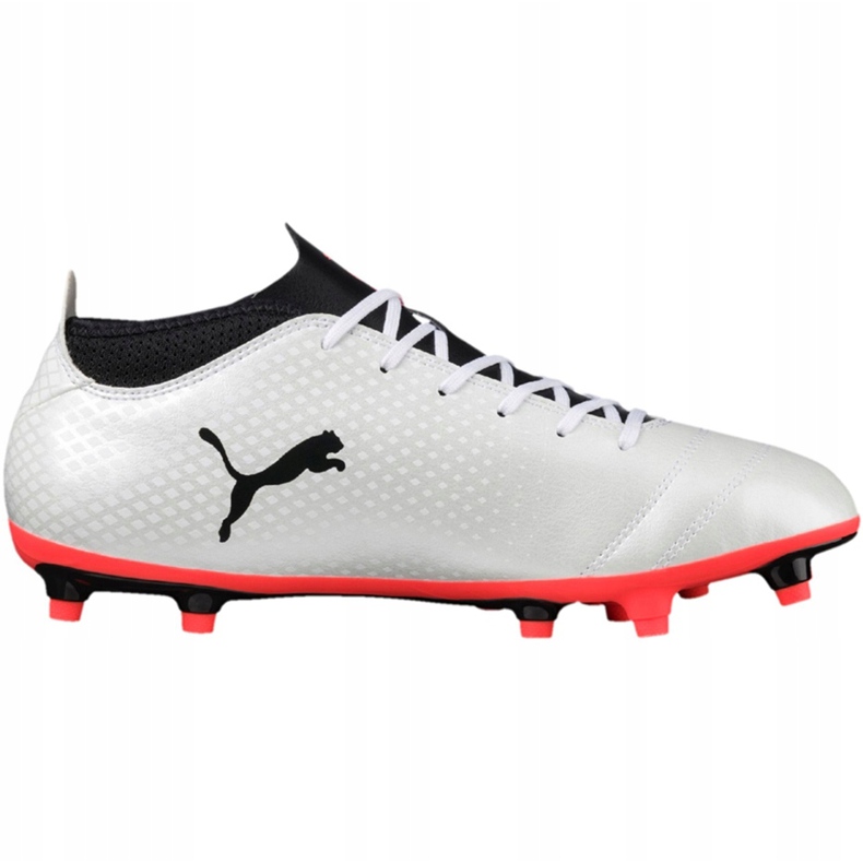 Scarpe da calcio Puma One 17.4 Fg bianco-nero-rosso 104075 01 multicolore bianca 1