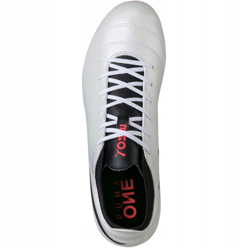 Scarpe da calcio Puma One 17.4 Fg bianco-nero-rosso 104075 01 multicolore bianca 2