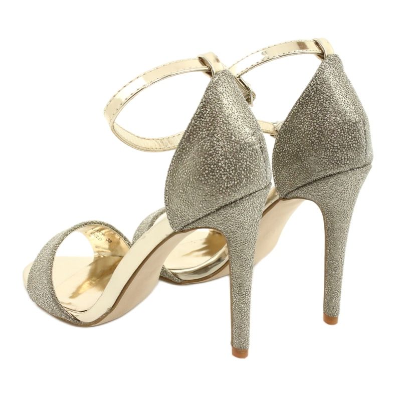 SEA Sandali Da Donna Con Tacco Alto Glitter Oro Fiver d'oro 5