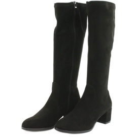Stivali da donna in camoscio lycra Sergio Leone KZ205 nero 2