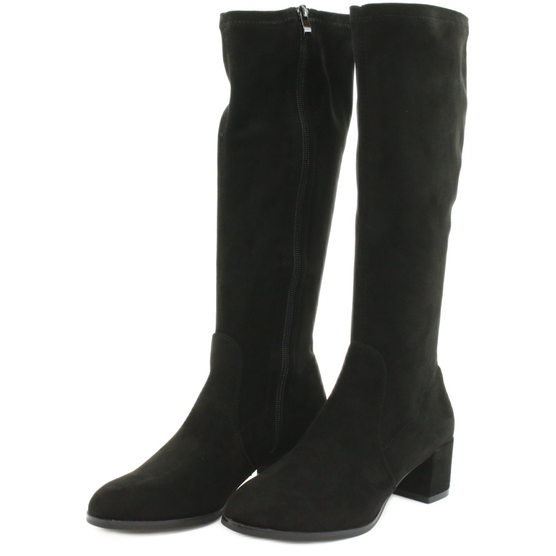 Stivali da donna in camoscio lycra Sergio Leone KZ205 nero 2