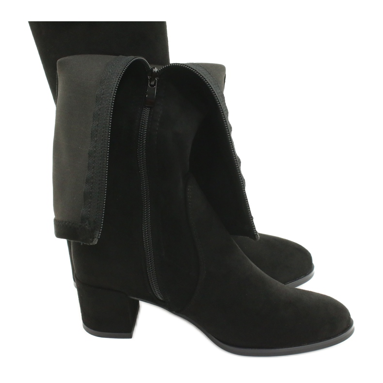 Stivali da donna in camoscio lycra Sergio Leone KZ205 nero 4
