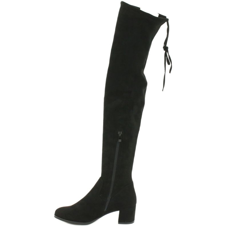 Stivali lunghi da donna in camoscio lycra Sergio Leone KZ281 nero 2
