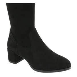 Stivali lunghi da donna in camoscio lycra Sergio Leone KZ281 nero 3