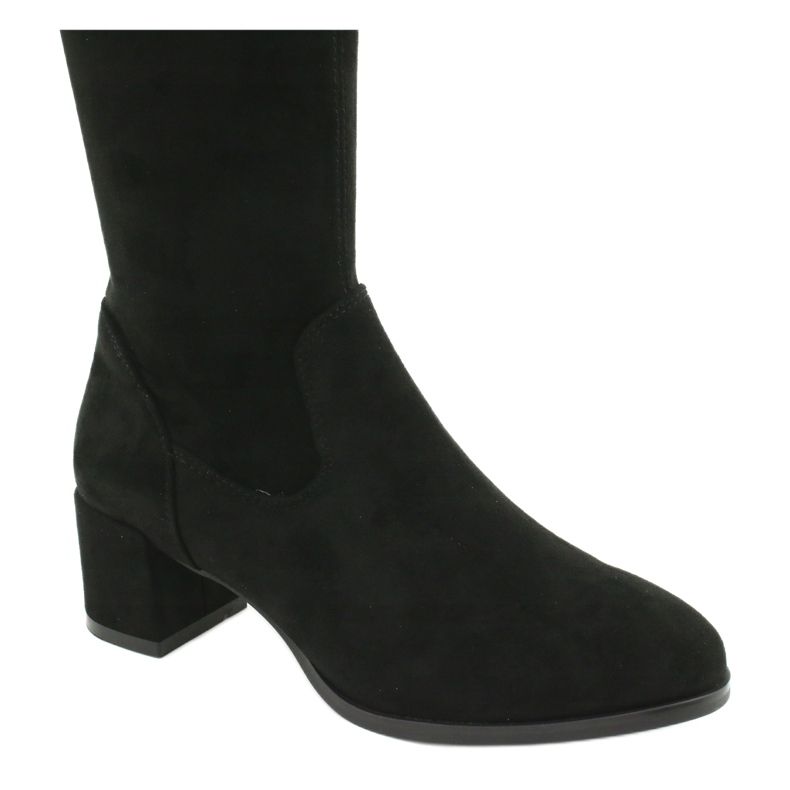 Stivali lunghi da donna in camoscio lycra Sergio Leone KZ281 nero 3