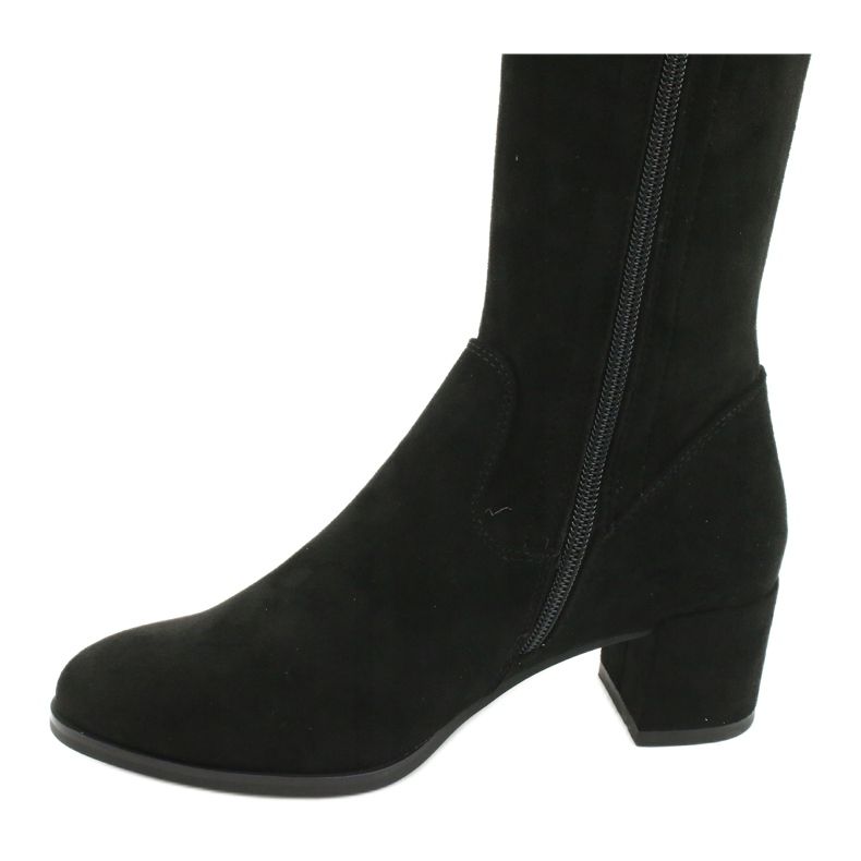 Stivali lunghi da donna in camoscio lycra Sergio Leone KZ281 nero 4