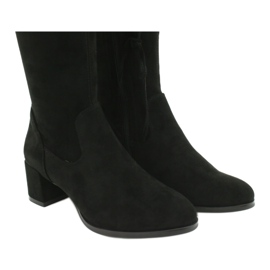 Stivali lunghi da donna in camoscio lycra Sergio Leone KZ281 nero 6