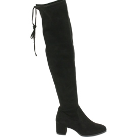 Stivali lunghi da donna in camoscio lycra Sergio Leone KZ281 nero 1