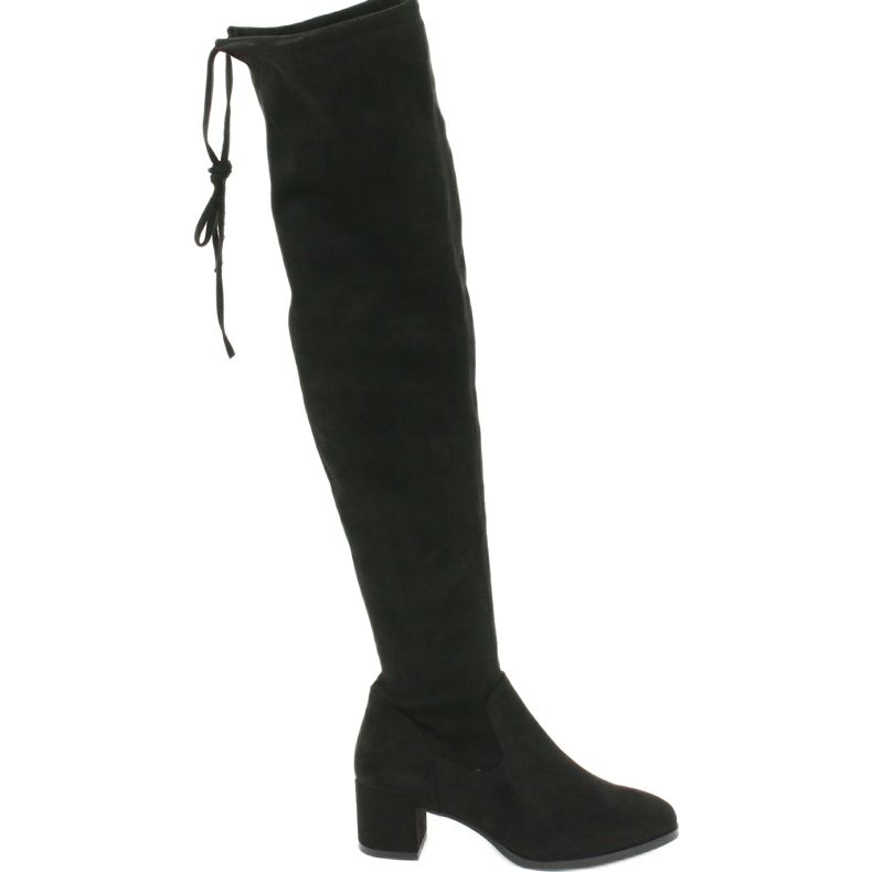 Stivali lunghi da donna in camoscio lycra Sergio Leone KZ281 nero 1