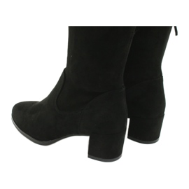 Stivali lunghi da donna in camoscio lycra Sergio Leone KZ281 nero 5