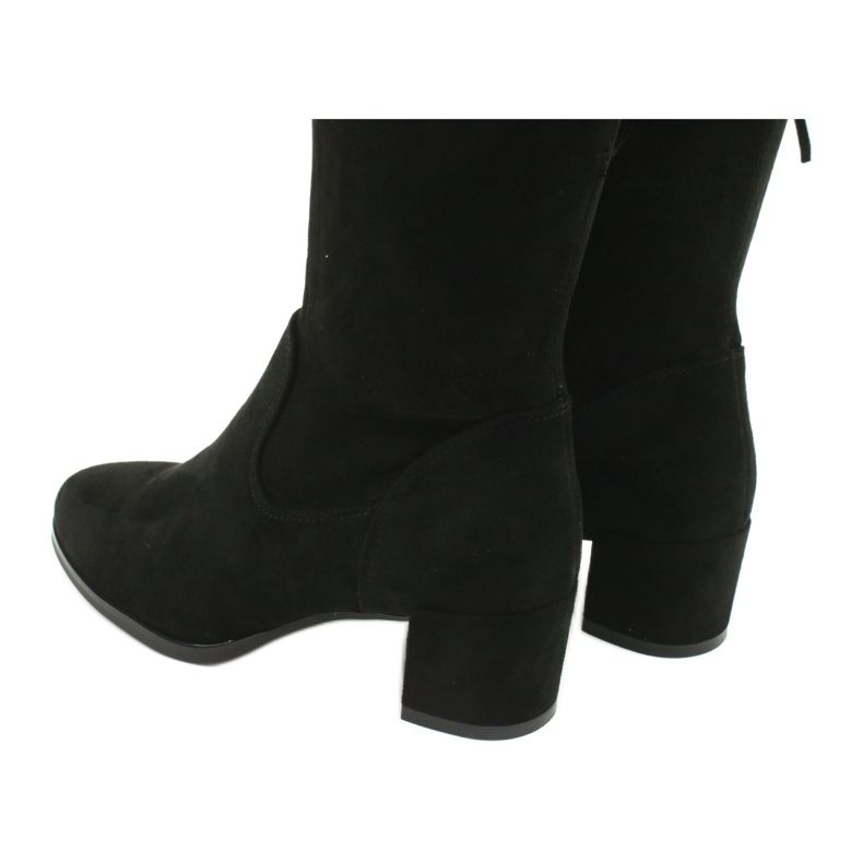 Stivali lunghi da donna in camoscio lycra Sergio Leone KZ281 nero 5