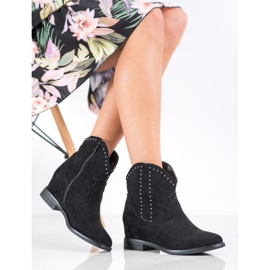 Ideal Shoes Cowgirl nere alla moda nero 1