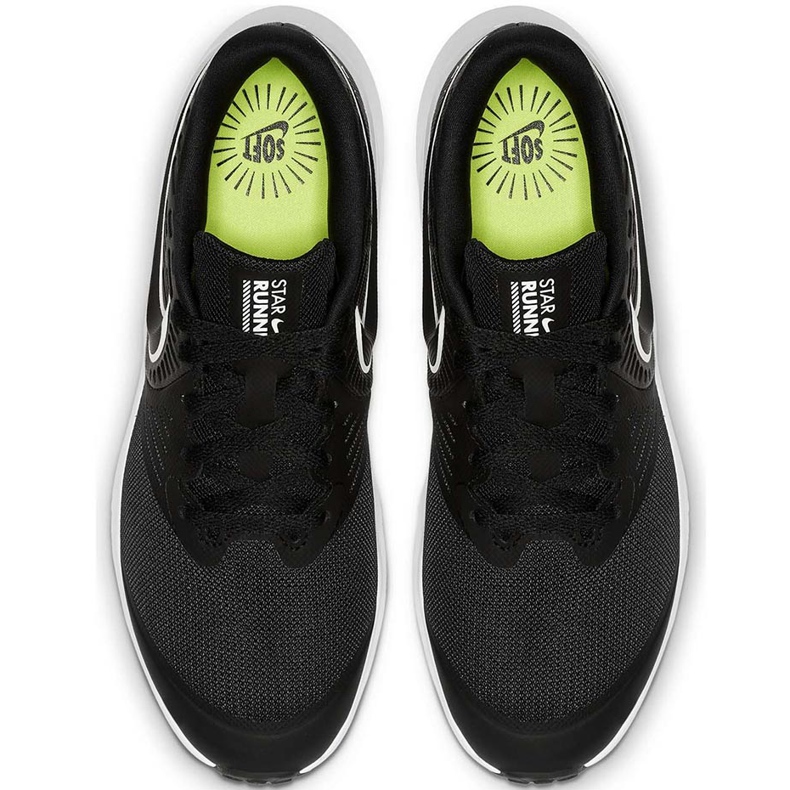 Nike Star Runner 2 scarpe da bambino nere e bianche AQ3542 001 nero 1
