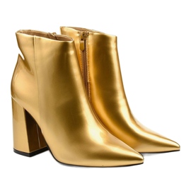 Stivaletti dorati con cerniera Adrietina d'oro 2