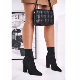 FG2 Stivali da donna su un tacco alto Lycra Black Morie nero 2
