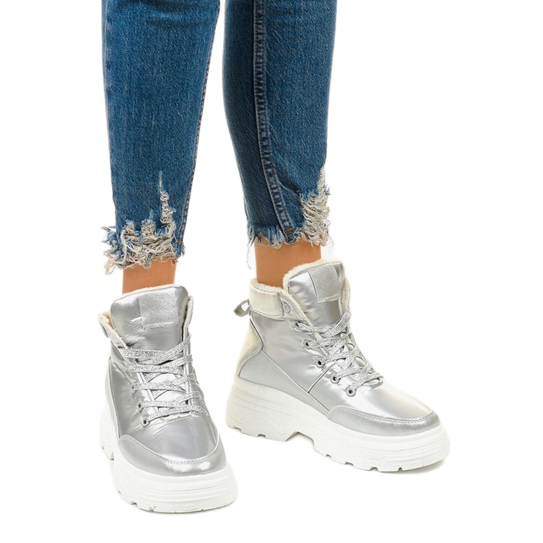 Scarpe da ginnastica isolate argento Heiden d'argento 1