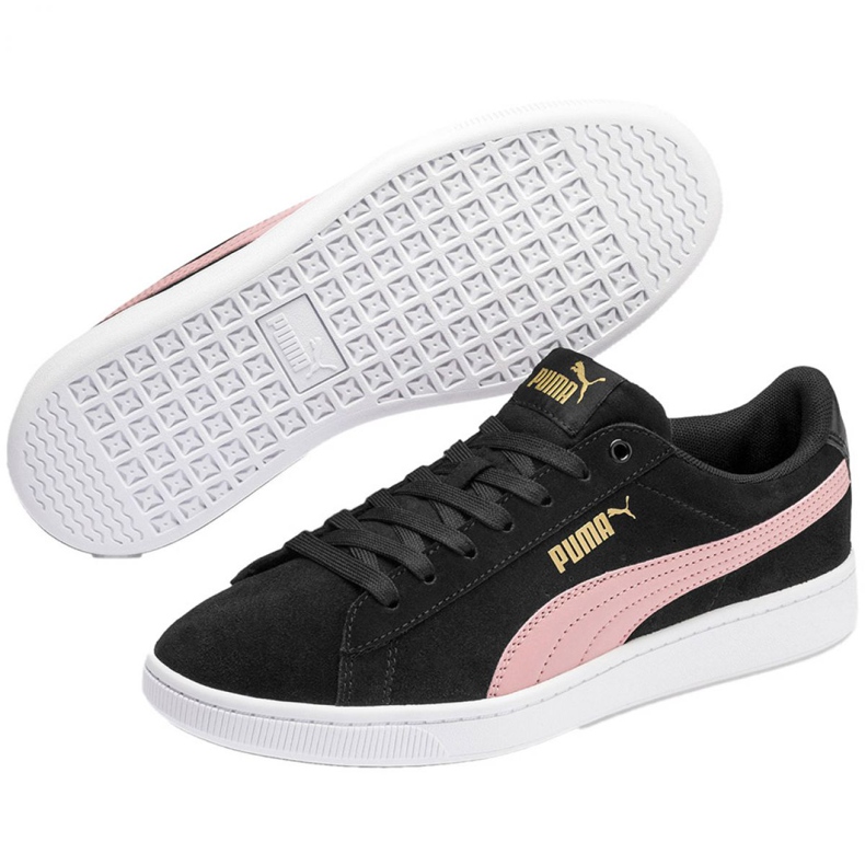 Puma Vikky v2 W 369725 11 scarpe nero rosa d'oro 2