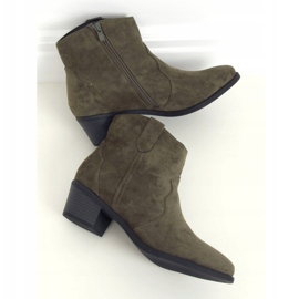 Stivali verdi con tacco basso verde 99-63 Army Green 1