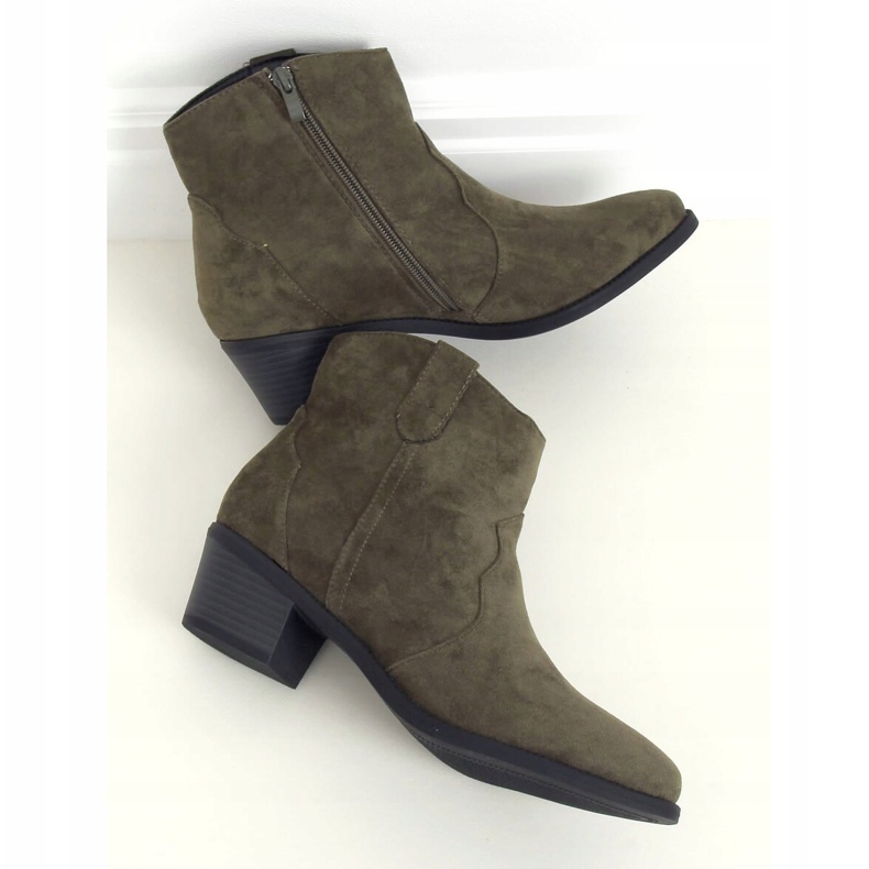 Stivali verdi con tacco basso verde 99-63 Army Green 1