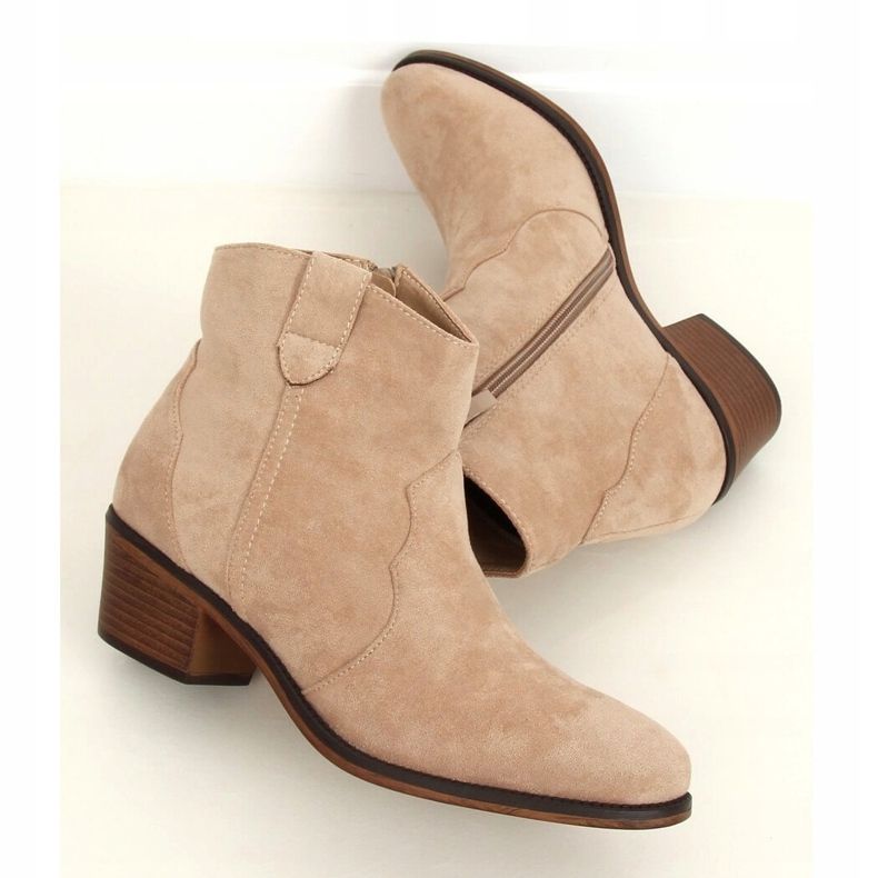 Stivali tacco basso beige 99-63 Taupe 1