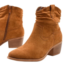 Stivali da cowboy in pelle scamosciata marrone con cerniera Slatemark 1