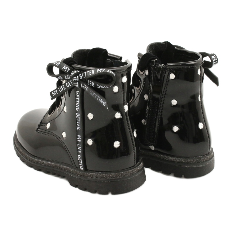 Evento Stivali da bambina, fiocco laccato 20DZ60-3246 nero 3