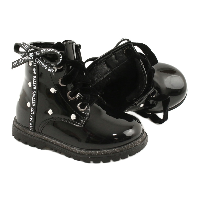 Evento Stivali da bambina, fiocco laccato 20DZ60-3246 nero 4