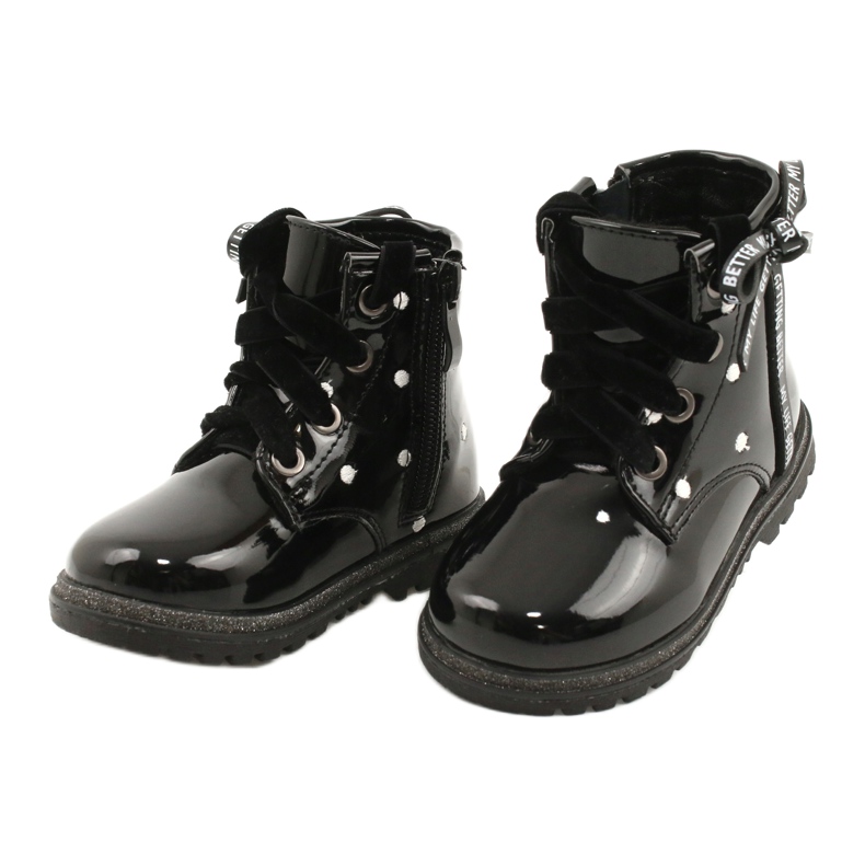 Evento Stivali da bambina, fiocco laccato 20DZ60-3246 nero 2