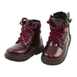 Miss Stivali da bambina in vernice con fiocco 20DZ60-3246 bordeaux rosso 2
