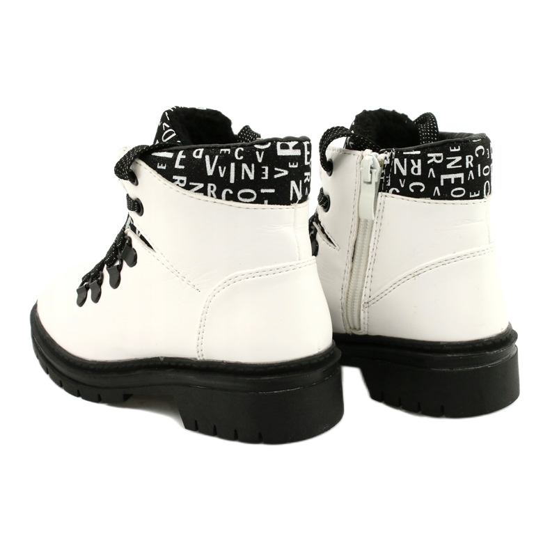Stampa Stivali bianchi alla moda Evento 20DZ60-3232 bianco nero 3