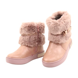 American Club Stivali americani GC26 / 20 con zip e pelliccia rosa d'oro 2