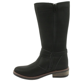 American Club Stivali lunghi con glitter nero americano GC24/20 1