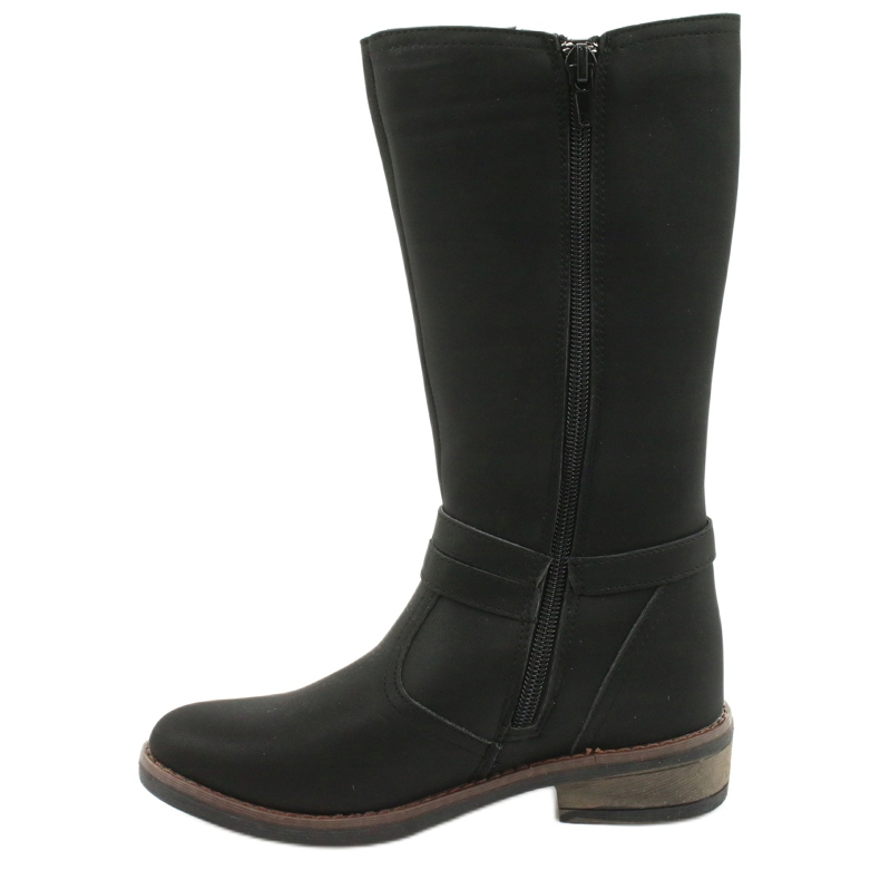 American Club Stivali lunghi con glitter nero americano GC24/20 1