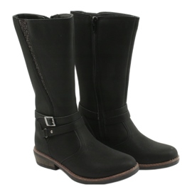 American Club Stivali lunghi con glitter nero americano GC24/20 3