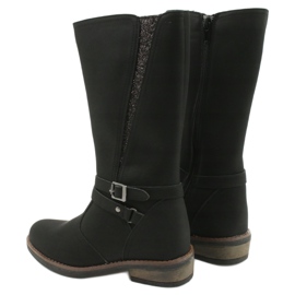 American Club Stivali lunghi con glitter nero americano GC24/20 2