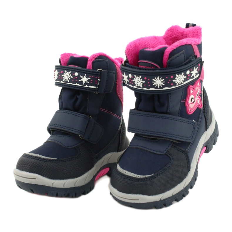 Stivali softshell American Club con membrana blu navy HL47 / 20 rosa 2