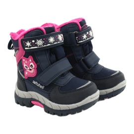 Stivali softshell American Club con membrana blu navy HL47 / 20 rosa 4