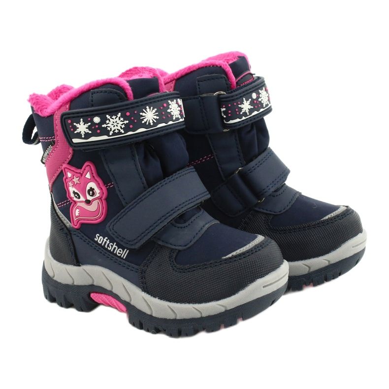 Stivali softshell American Club con membrana blu navy HL47 / 20 rosa 4