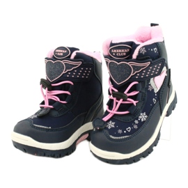 Stivali softshell American Club con membrana blu navy HL48 / 20 rosa argento 2