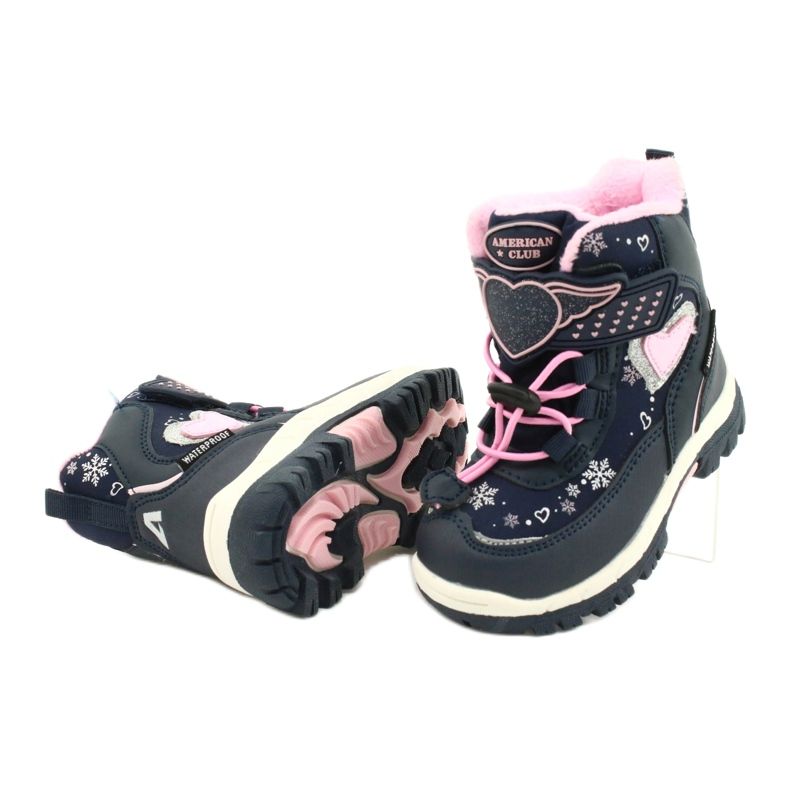 Stivali softshell American Club con membrana blu navy HL48 / 20 rosa argento 3