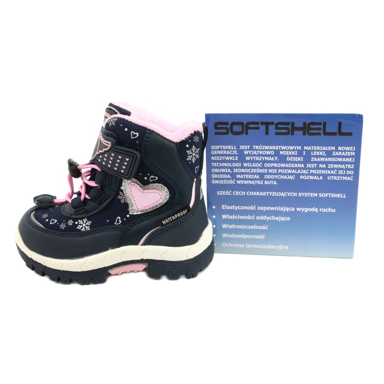 Stivali softshell American Club con membrana blu navy HL48 / 20 rosa argento 5