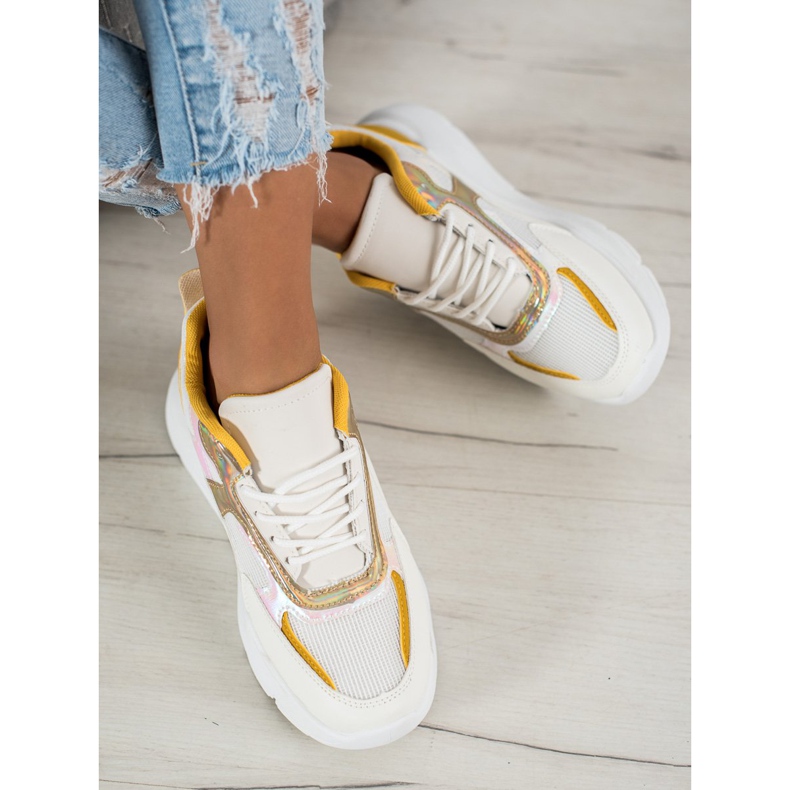 SHELOVET Scarpe da ginnastica alla moda bianco 2