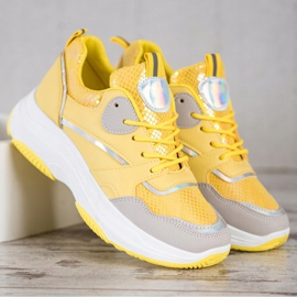 Ideal Shoes Scarpe da ginnastica casual con piattaforma giallo 2
